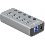 DELOCK hub 5x USB �� ��������� USB 3.2 Gen 1 5Gbps 2.4A ���� - (63262)