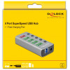 DELOCK hub 5x USB �� ��������� USB 3.2 Gen 1 5Gbps 2.4A ���� - (63262)