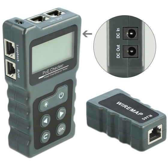 DELOCK tester �������� �� ����� RJ45 PoE DC ���� - (63110)