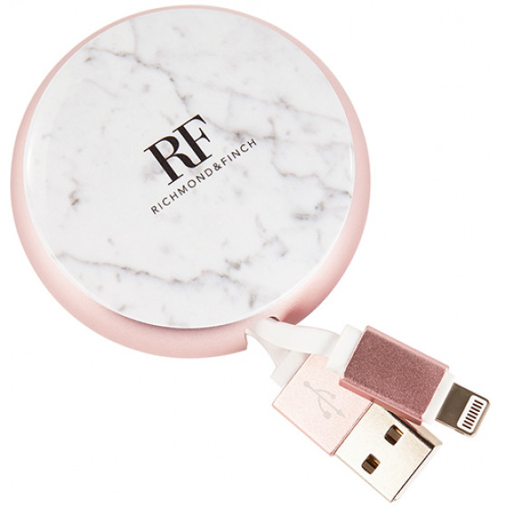 Richmond & Finch Lightning to USB Cable White Marble - (CW-014)