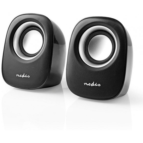 NEDIS PC Speaker 2.0 4W Connection input 1x 3.5mm USB Powered - (CSPR10020BK)