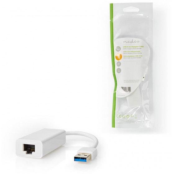 NEDIS USB 3.0 Adapter USB-A Male - RJ45 Female 1Gbit 0.2m White - (CCGP61950WT02)