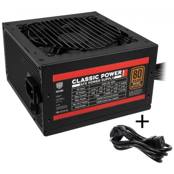 Kolink Classic Power 80 PLUS Bronze PSU 700 Watt PC Power Supply With Cable - (NEKL-037)