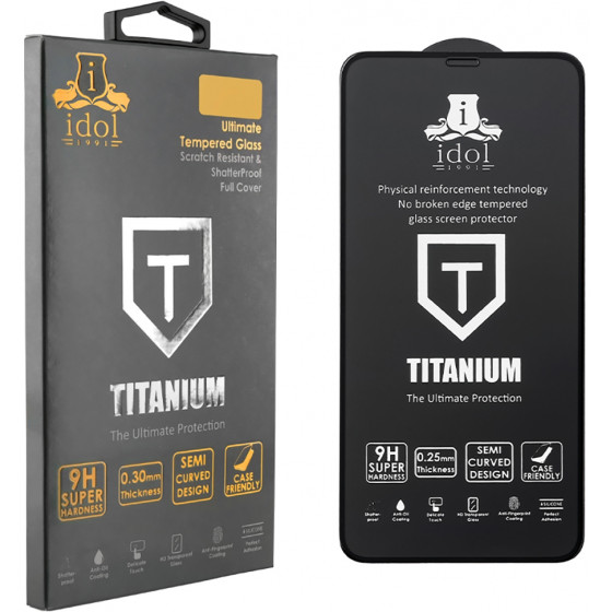 IDOL 1991 TEMPERED GLASS XIAOMI REDMI NOTE 10 PRO 9H 0.25mm TITANIUM SEMI CURVED FULL GLUE BLACK - (5205308286094)