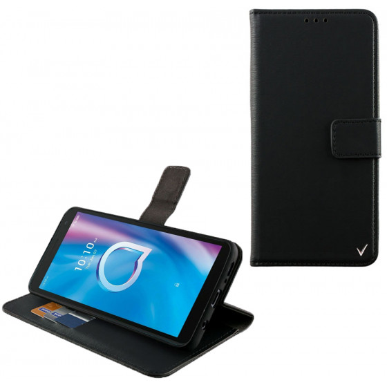 VOLTE-TEL ���� ALCATEL 1B 2020 5002 ALLURE MAGNET BOOK STAND CLIP BLACK - (5205308286285)
