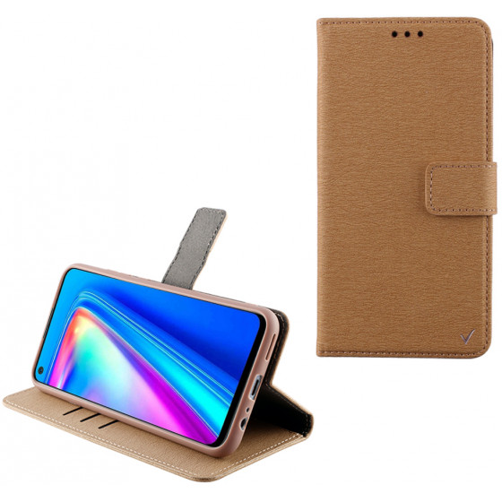 VOLTE-TEL ���� REALME 7 ALLURE MAGNET BOOK STAND CLIP GOLD - (5205308281860)