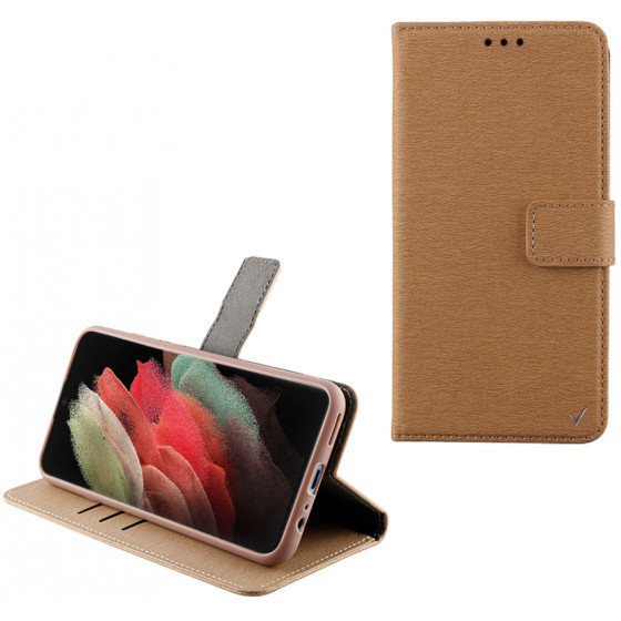 VOLTE-TEL ���� SAMSUNG S21 ULTRA 5G G998 ALLURE MAGNET BOOK STAND CLIP GOLD - (5205308281334)