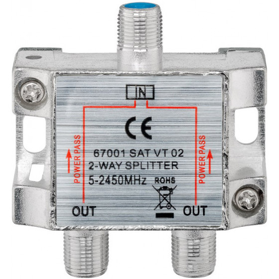 GOOBAY SAT-splitter 2-way 5-2450MHz 7.5 dB - (67001)