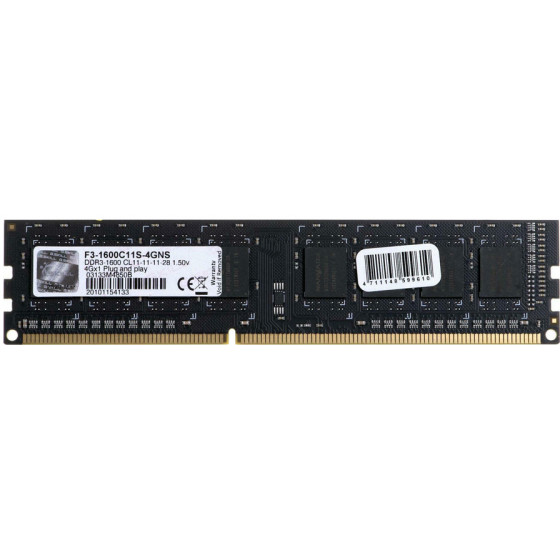G.Skill Value DDR3-1600MHz 4GB 1x4GB - (F3-1600C11S-4GNS)