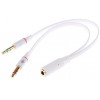 POWERTECH ���������� 2x 3.5mm �� 3.5mm ������ 0.2m ����� - (CAB-J048)