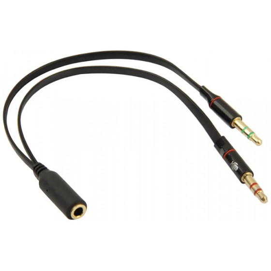 POWERTECH ���������� 2x 3.5mm �� 3.5mm ������ 0.2m ����� - (CAB-J047)