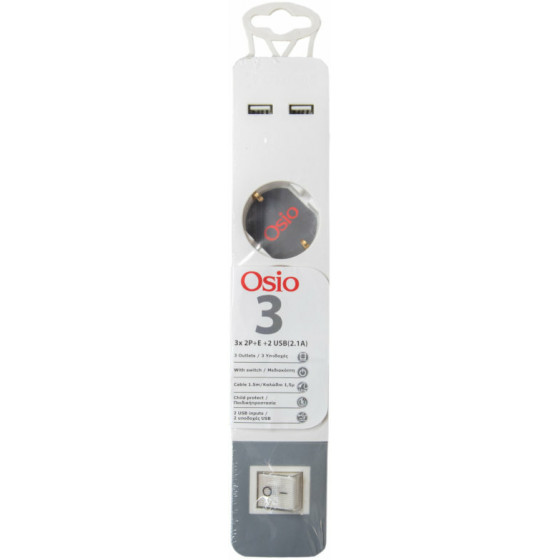 OSIO ��������� 3 ������ �� ������� ��������� 2 USB �������� ��� ������� 1.5 m - (OPS-3003)