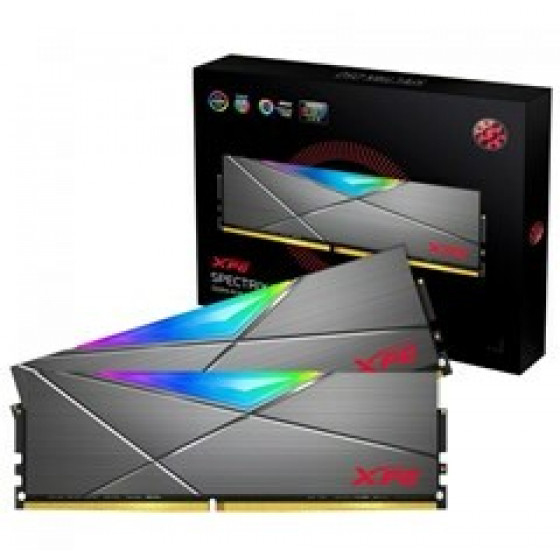 ADATA RAM DIMM 16GB KIT 2X8GB SPECTRIX D50DDR4 3200MHz CL22 RGB TUNGSTEN GREY - (AX4U32008G16A-DT50)