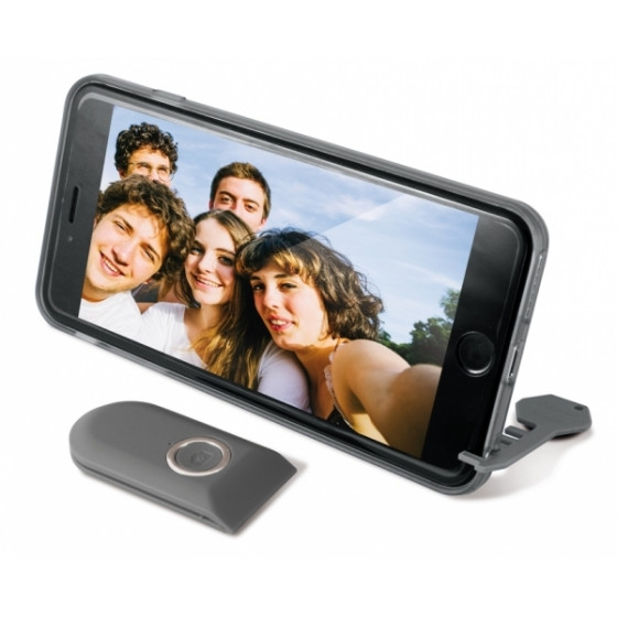 KSIX SELFIE COVER WITH PHOTO SHUTTER AND STAND FOR IPHONE 6 / 6s black - (B0925CAS01)