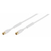 VIVANCO ANTENNA CABLE 10m COAX PLUG-COAX SOCKET FERRITE 110 dB white - (48514)