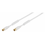 VIVANCO ANTENNA CABLE 5m COAX PLUG-COAX SOCKET FERRITE 110 dB white - (48516)