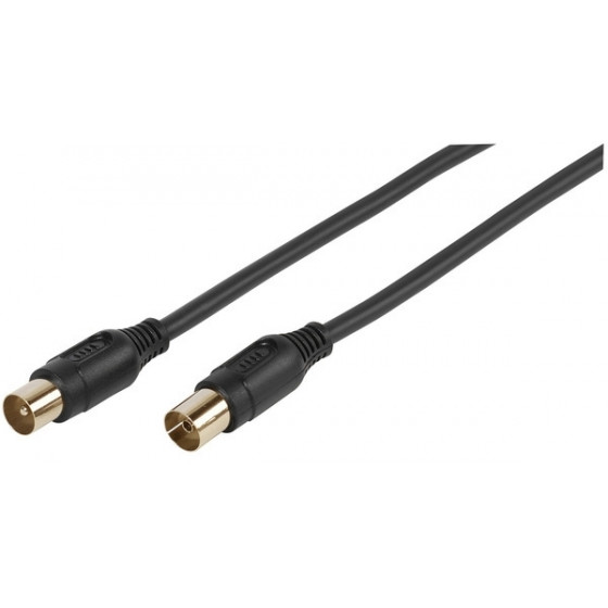 VIVANCO ANTENNA CABLE 5m COAX PLUG-COAX SOCKET FERRITE 90 dB black - (48135)