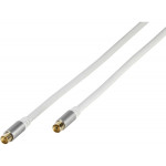 VIVANCO ANTENNA CABLE 5m COAX PLUG-SOCKET 110 dB HQ GOLD PLATED white - (43150)