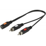 VIVANCO AUDIO ADAPTER CABLE Y 3.5mm Socket TO 2x 3.5mm Plug 0.2m - (46518)