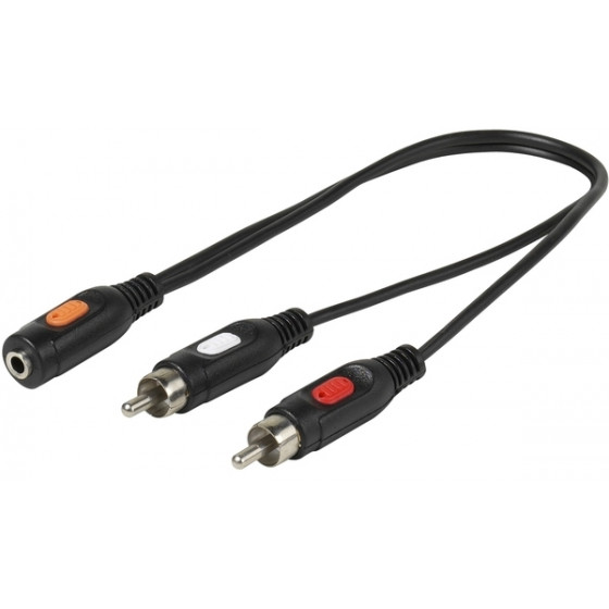 VIVANCO AUDIO ADAPTER CABLE Y 3.5mm Socket TO 2x 3.5mm Plug 0.2m - (46518)