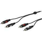 VIVANCO AUDIO CONNECTION CABLE 2X RCA TO 2X RCA 2.5m black - (46013)