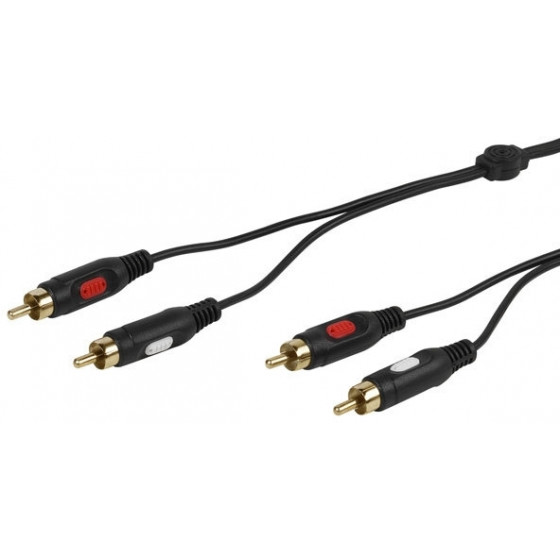 VIVANCO AUDIO CONNECTION CABLE 2x RCA to 2x RCA GOLD 1.5m - (46010)