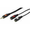 VIVANCO AUDIO CONNECTION CABLE 3.5mm TO 2X 3.5mm GOLD PLATED 0.2m - (46051)
