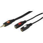 VIVANCO AUDIO CONNECTION CABLE 3.5mm TO 2X 3.5mm GOLD PLATED 0.2m - (46051)