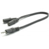 VIVANCO AUDIO CONNECTION CABLE Y 3.5mm PLUG to 2x 3.5mm JACK SOCKET 0.2m - (46510)