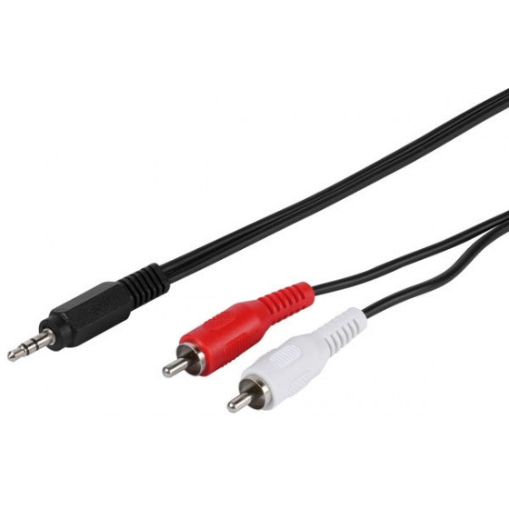 VIVANCO BULK AUDIO CONNECTION CABLE 3.5mm TO 2X RCA 5m - (19720)