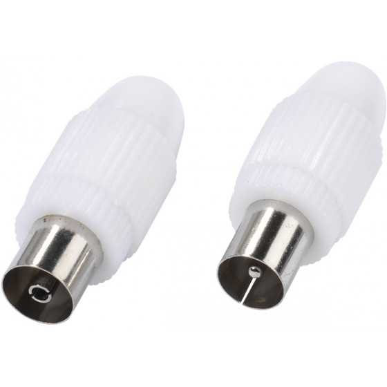 VIVANCO COAX PLUG SET FOR AERIAL white - (48002)