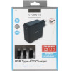 VIVANCO TRAVEL CHARGER TYPE C PORT + DATA CABLE TYPE C 30W FOR NOTEBOOK black - (34315)