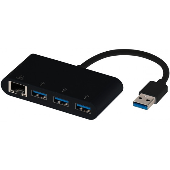 VIVANCO USB 4 in 1 ADAPTER LAN / 3 X HUB - (39638)