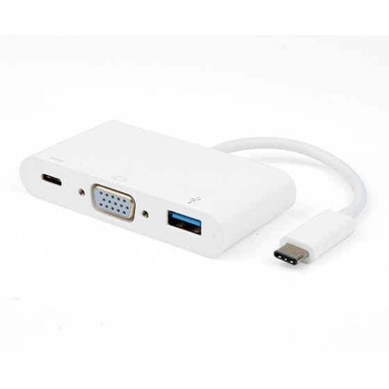 VIVANCO USB TYPE C 3 in 1 ADAPTER VGA / HUB / CHARGING - (34294)
