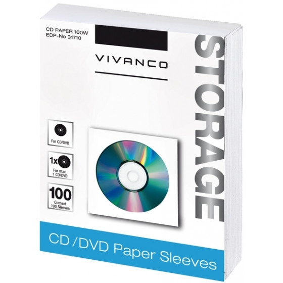 VIVANCO �������� ����� CD 100pcs white - (31710)