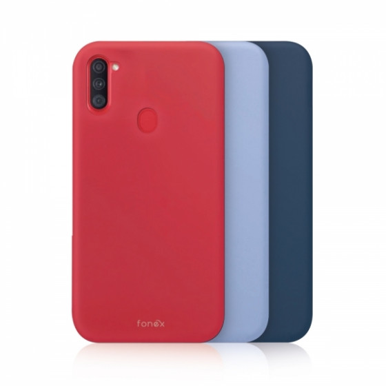 FONEX RAINBOW 3 PACK TPU CASE 0.6mm SAMSUNG A12 Light blue / Red / Blue backcover - (RBW1539C)