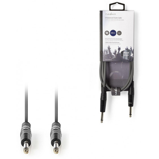 NEDIS Mono Audio Cable 6.35 mm Male 6.35 mm Male Nickel Plated 1.5m - (COTH23000GY15)