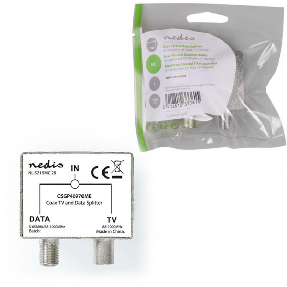 NEDIS Satellite & Antenna Adapter F-Female / Male - (CSGP40970ME)