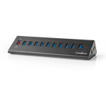 NEDIS USB Hub 11-Port QC3.0 USB 3.2 Gen1 Mains USB Powered - (UHUBUP31110BK)