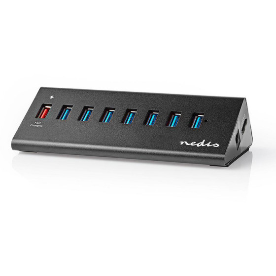 NEDIS USB Hub 8-Port QC3.0 USB 3.2 Gen1 - (UHUBUP3810BK)