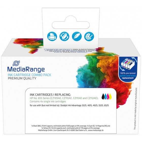 MEDIARANGE Inkjet ������� ��� ��������� HP Multipack 655 - (MRHP655MPK)