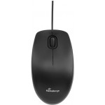 MediaRange Optical Mouse Corded 3-Button Silent-click Black Wired - (MROS212)
