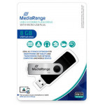MediaRange USB combo flash drive with micro USB OTG plug 8GB - (MR930-2)