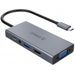 ORICO docking station MC-U501P USB Type-C 5-ports ���� - (MC-U501P-GY-BP)