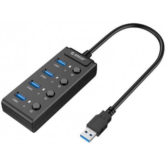 Orico USB 3.0 Hub W9PH4-U3 4x USB3.0 ports 5Gbps ����� - (W9PH4-U3-V1-BK-BP)