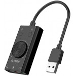 Orico USB ����� ���� SC2 USB 2.0 3x 3.5mm volume control ����� - (SC2-BK-EP)