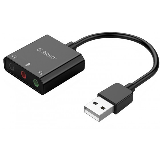 Orico USB ����� ���� SKT3 USB2.0 3x 3.5mm ����� - (SKT3-BK-BP)