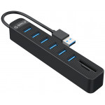 Orico USB Hub TWU3-3AST 1x SD 1x TF 6x USB ports ����� - (TWU3-6AST-BK-EP)