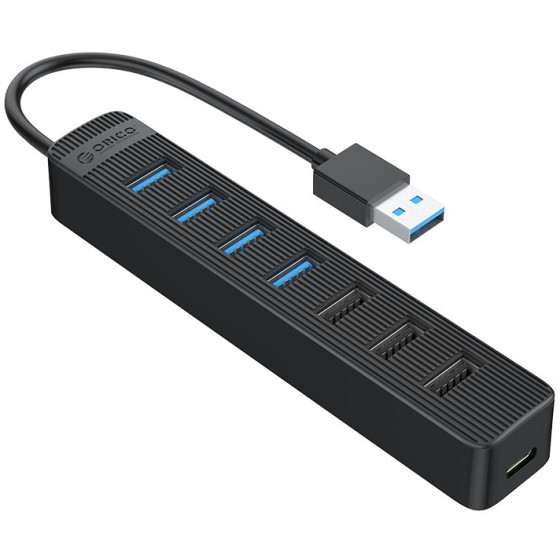 Orico USB Hub TWU32-7A 1x USB Type-C 7x USB ports ����� - (TWU32-7A-BK-EP)