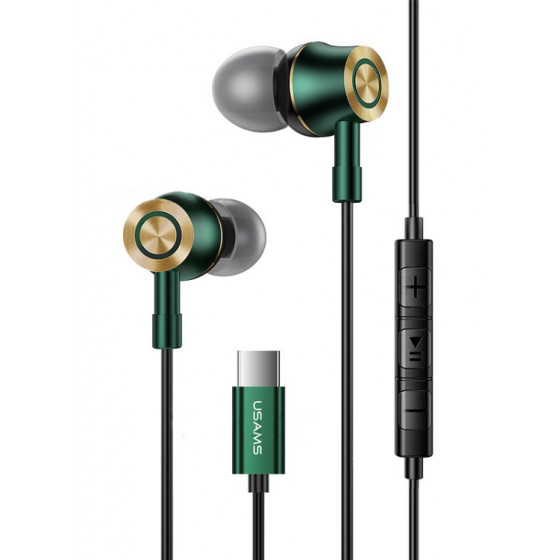 Usams earphones �� ��������� US-SJ482 Type-C 10mm 1.2m ������� - (HSEP4302)